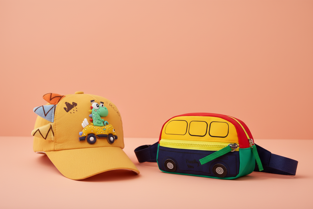 Pack Aventure Casquette Dino + Sacoche Bus