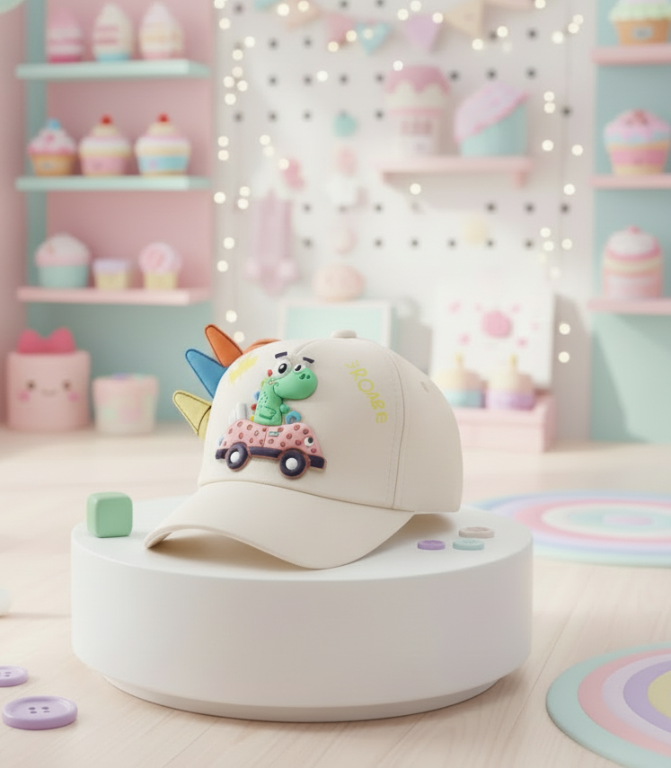 Casquette Dinosaure Enfant avec Drapeaux 3D