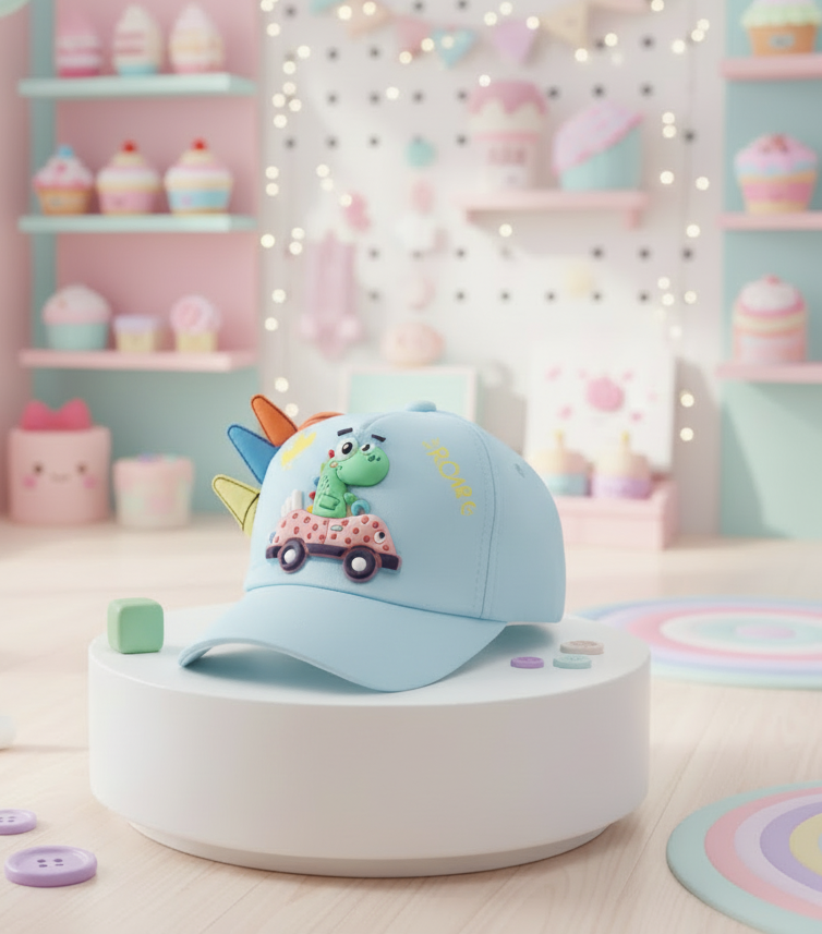 Casquette Dinosaure Enfant avec Drapeaux 3D