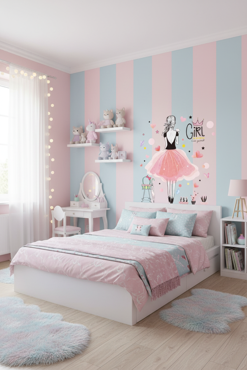 Stickers Muraux Ballerine Kawaii