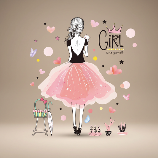 Stickers Muraux Ballerine Kawaii