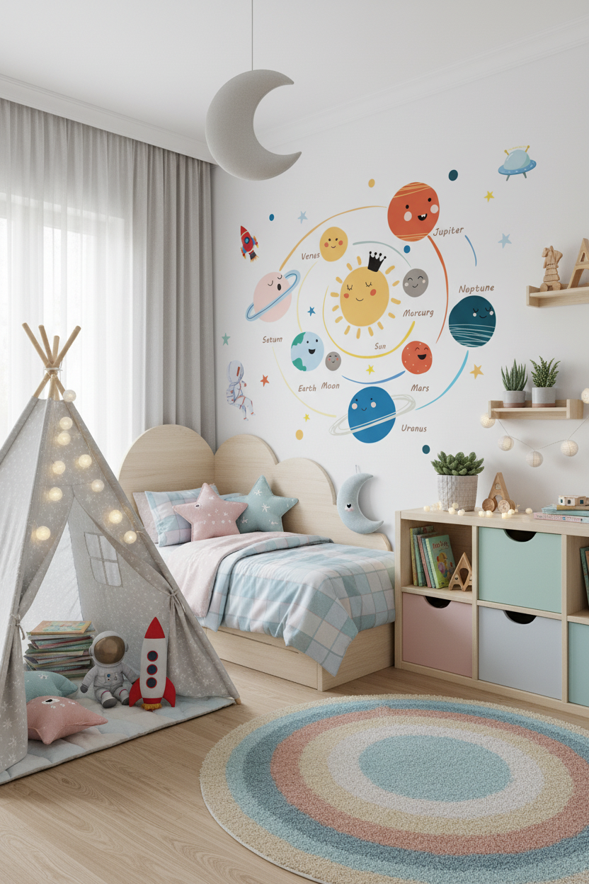 Stickers Muraux Planètes Éducatif