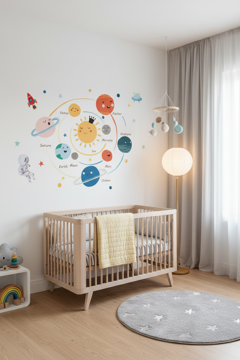 Stickers Muraux Planètes Éducatif